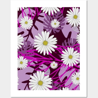 Daisy Flower Pattern Posters and Art